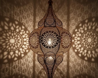 Moroccan Pendant Light | Copper Candlestick Handmade | Bohemian Lighting | Filigree Ceiling Lamp | Moroccan Home Decor | Boho Light Fixture
