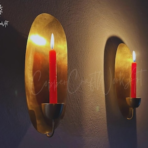 Handmade Oval Moroccan Candle Wall Sconce – Black, Bronze, or Gold Wall Decor – Rustic Boho Candle Holder for Home
