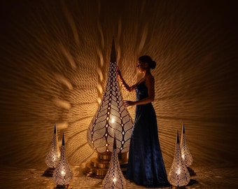 Moroccan Floor Lamp Handmade | Filigree Metal Lamp | Copper Gold Silver Black Bronze | Boho Home Decor | Moroccan Lighting Gift