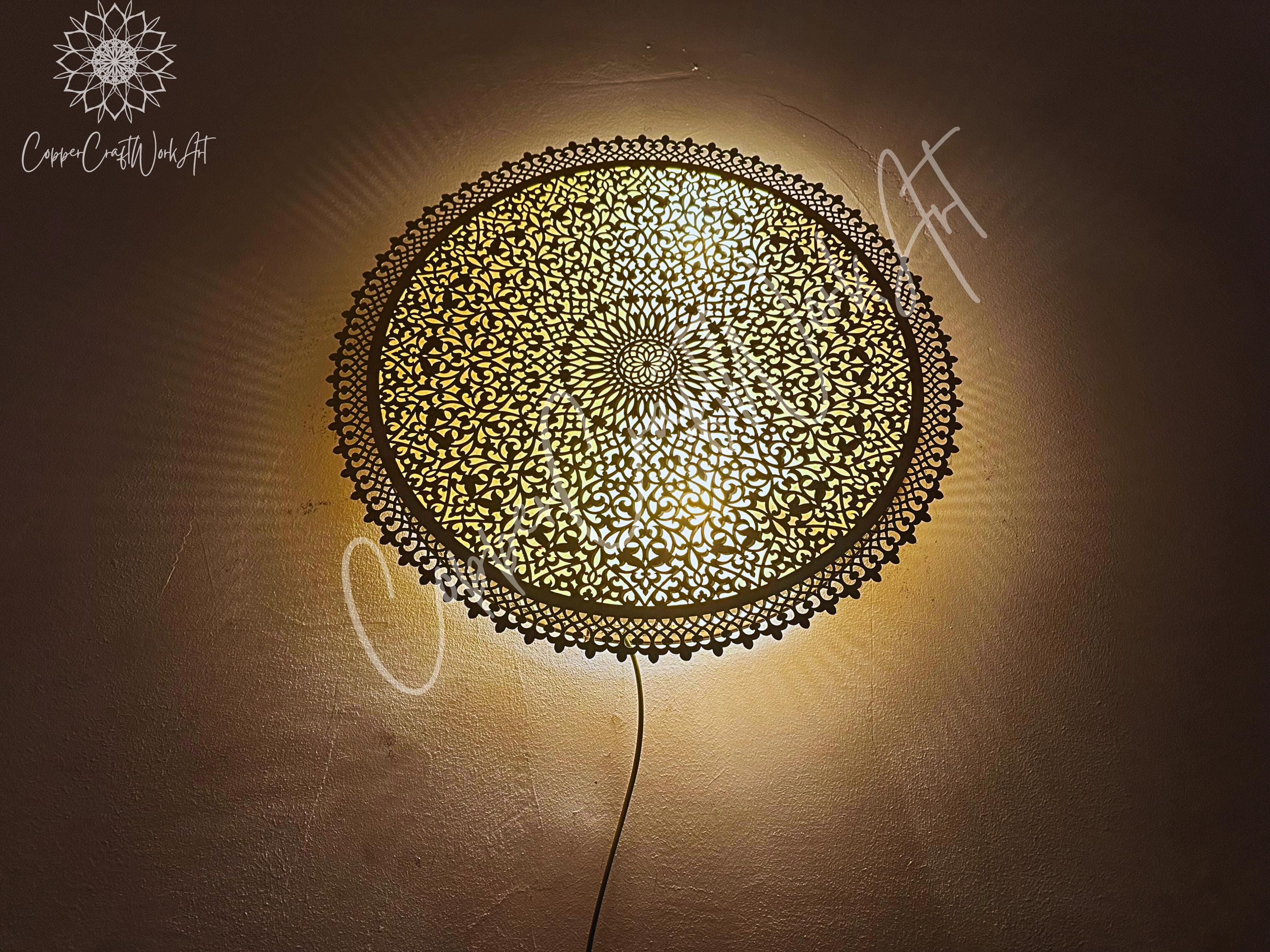 Handmade Moroccan Copper Wall Lamp – Unique Bohemian Accent
