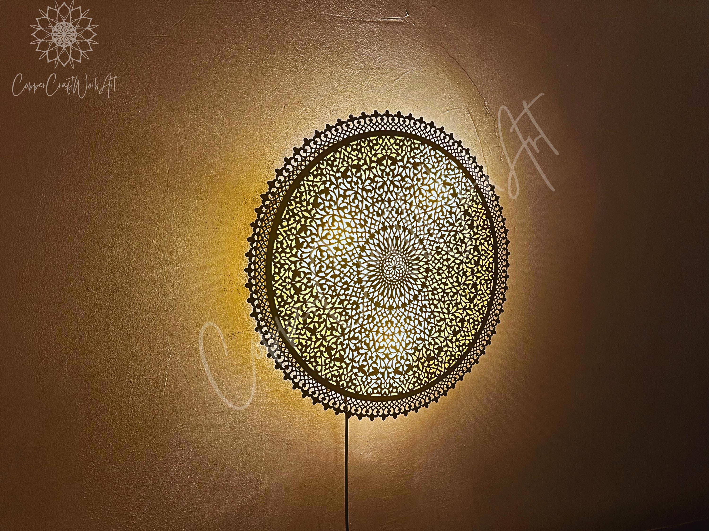 Handmade Moroccan Copper Wall Lamp – Unique Bohemian Accent