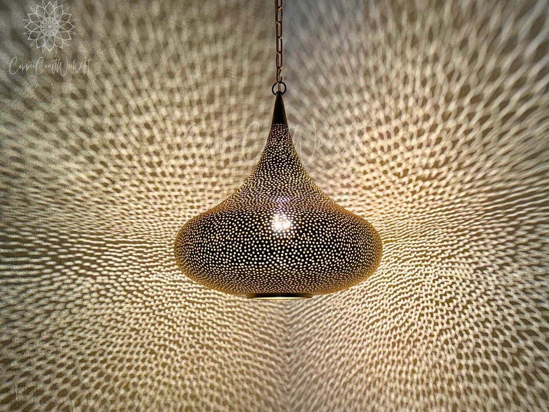 Moroccan Pendant Lamp,handmade Copper Lamp, Brass Ceiling Light ...