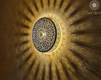 Handmade Moroccan Copper Wall Lamp – Sconce, Brass wall Light, gold wall light, Modern sconce, Sconce lighting, Rustic wall sconce