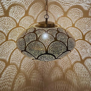 Moroccan Chandelier, Copper Pendant Light, Handcrafted Lighting, Brass Chandelier, Perforated Metal Light, Bohemian Chandelier, Home Decor