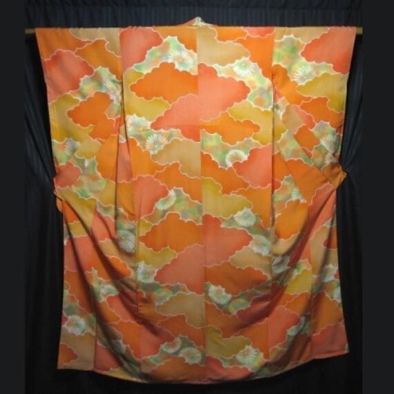 Vintage Japanese Furisode Kimono Robe Silk Woman'… - image 1