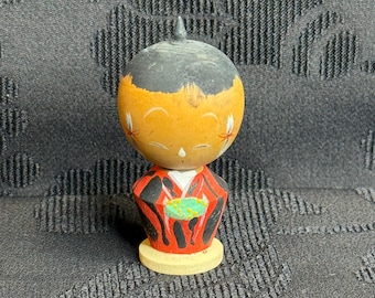 Vintage Japanese Kokeshi Doll Toy Creative Style Folk Art Collectible from Japan Wooden - Little Boy