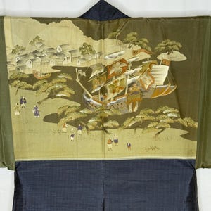 Vintage Japanese Man&#39;s Haori Men&#39;s Kimono Silk Jacket Coat Traditional Authentic - Namban Art