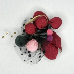Vintage Kanzashi Comb Japanese Kimono Hair Accessories Traditional Hair Ornaments Flower Floral - Berry Blooms