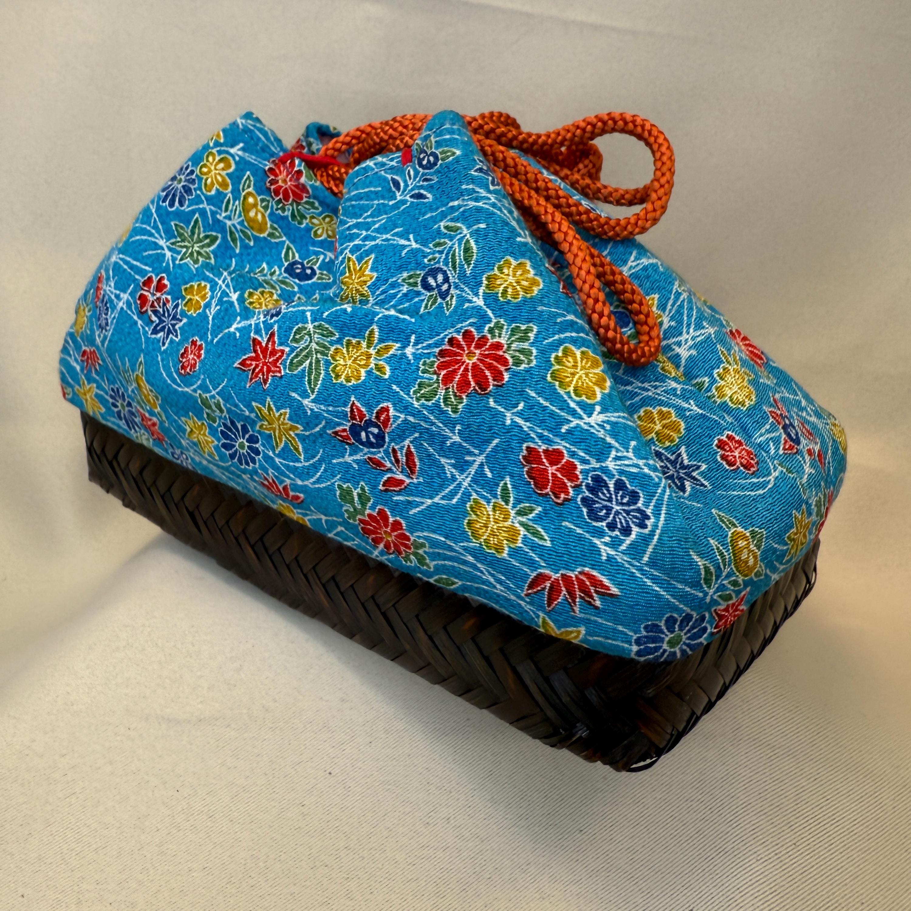 Kinchaku Basket Handbag Purse Japanese Drawstring Pouch Bag