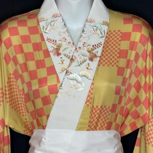 Vintage Japanese Kimono Robe Woman&#39;s Underkimono Juban Authentic Traditional Clothing - Ichimatsu