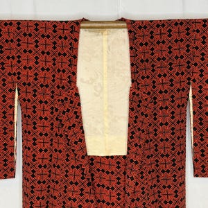Vintage Japanese Kimono Modified Michiyuki Coat Japanique Jacket XL Free Size - A Thousand Kisses
