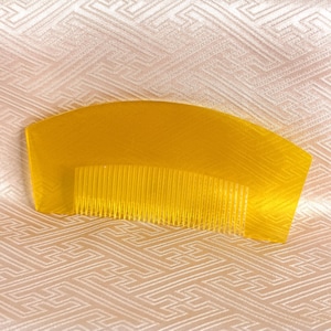 Vintage Kanzashi Japanese Kimono Hair Accessories Traditional Hair Ornaments - Yellow Comb