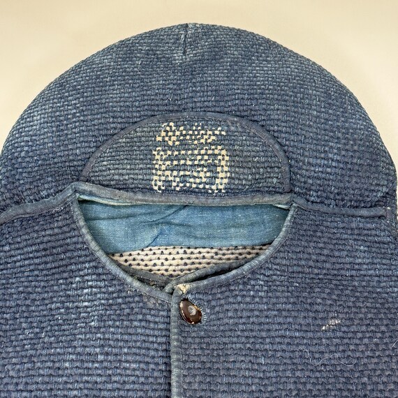Antique Japanese Fireman's Hood Hat Hikeshi Zukin Indigo Blue