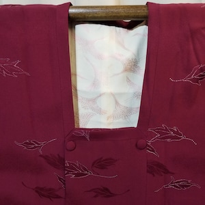 Vintage Japanese Michiyuki Woman's Silk Jacket for Kimono - Floating Leaves