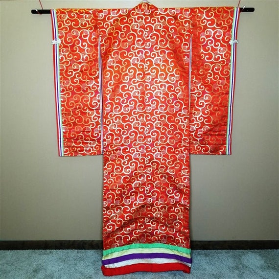 Vintage Japanese Wedding Kimono Kakeshita Uchikak… - image 3