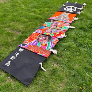 Norobi Banner Vintage Japanese Vertical Heavy Cotton Flag Boy&#39;s Day - Three Horsemen