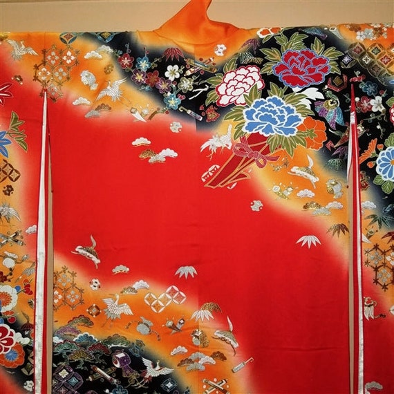 Vintage Japanese Wedding Kimono Kakeshita Formal … - image 2