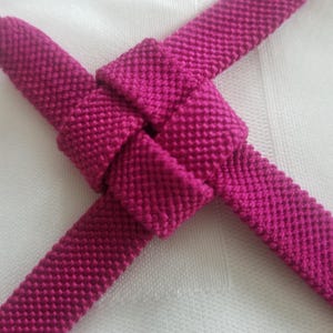 Haori Himo Vintage Japanese Kimono Jacket Cording Ties Closure Woven Kumihimo - Berry Plain