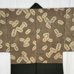 Vintage Japanese Man&#39;s Haori Men&#39;s Kimono Silk Jacket Coat Traditional Authentic - Good Fortune
