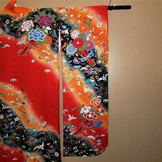 Vintage Japanese Wedding Kimono Kakeshita Formal … - image 3