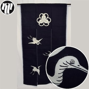 Noren Curtain Vintage Japanese Indigo Cotton 3 Panel Noren - Bridal Noren
