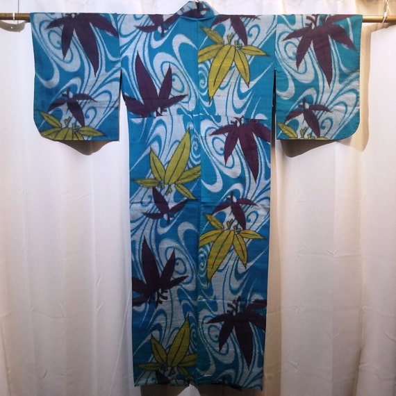 Vintage Japanese Meisen Ikat Silk Woman's Kimono … - image 2