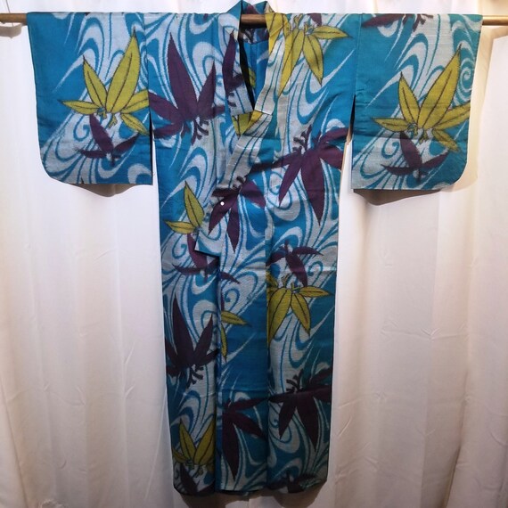 Vintage Japanese Meisen Ikat Silk Woman's Kimono … - image 3