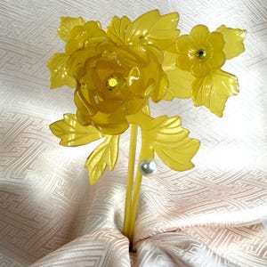 Vintage Kanzashi Japanese Kimono Hair Accessories Traditional Hair Ornaments - Peony Hirauchi