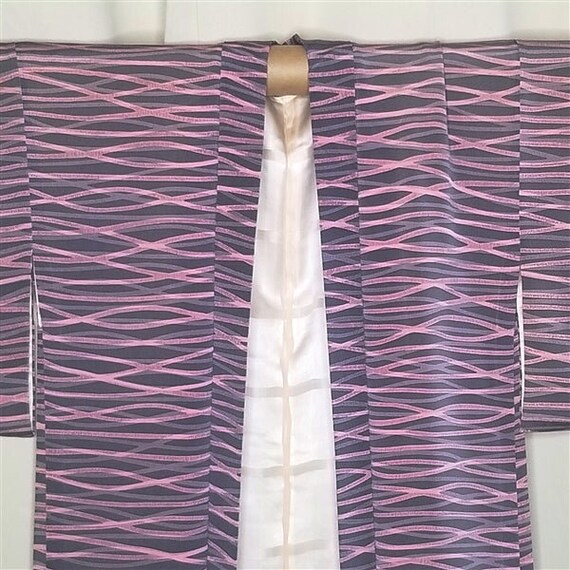 Retro Vintage Japanese Silk Kimono Jacket Haori S… - image 5