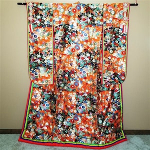 Vintage Japanisches Hochzeit Kimono Uchikake Brautkleid - Blumencollage