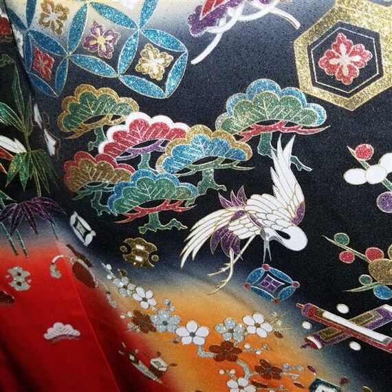 Vintage Japanese Wedding Kimono Kakeshita Formal … - image 9