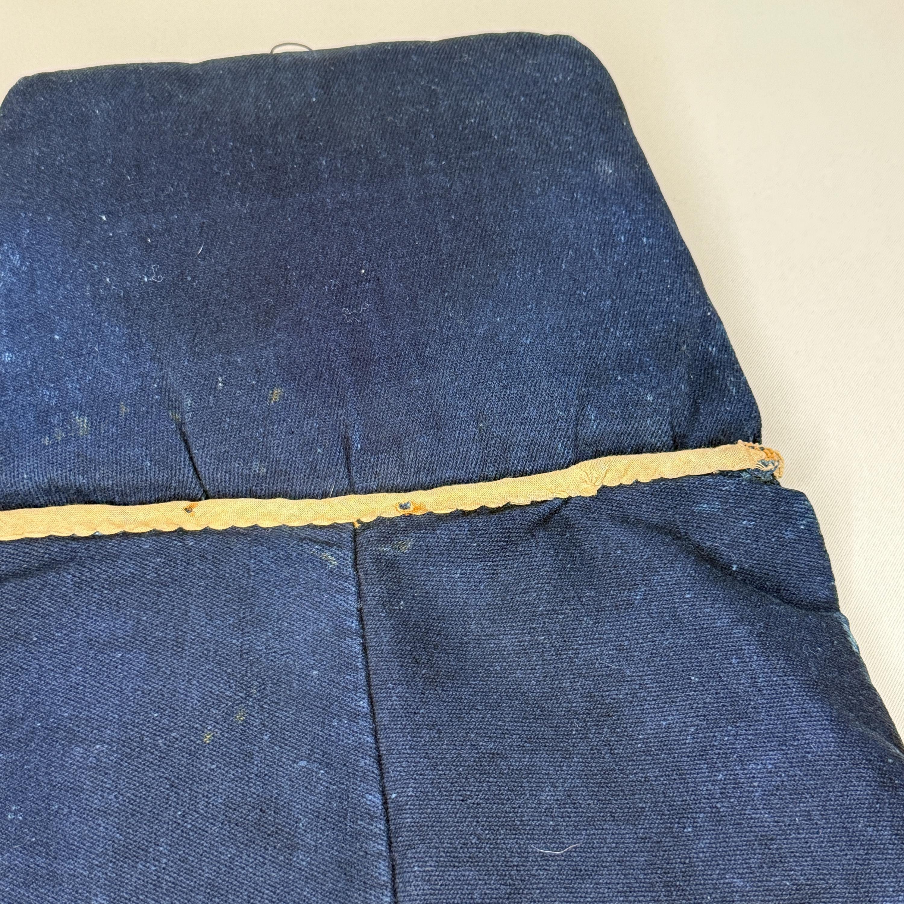 Antique Japanese Fireman's Hood Hat Hikeshi Zukin Indigo Blue