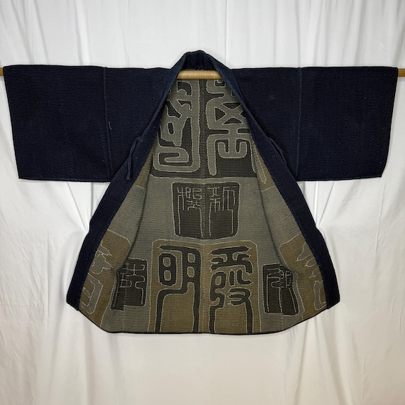 Antique Japanese Fireman's Coat Jacket Hikeshi Banten Indigo