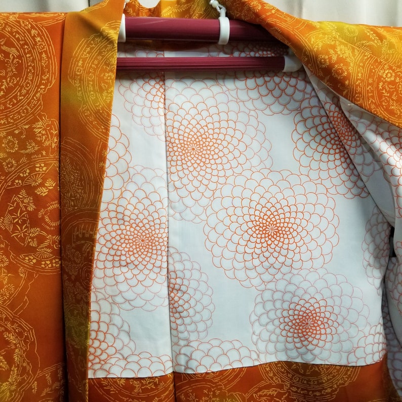 Modified XL Vintage Japanese Kimono Jacket Haori Plus Size OKI September Sunrise