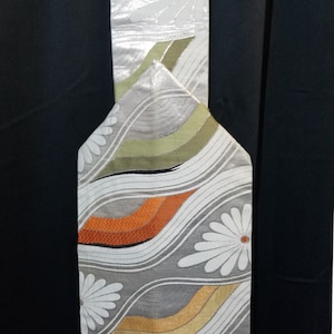 Vintage Japanese Obi Kimono Belt Nagoya Style Silk Sash Wear or Display - Rolling Waves
