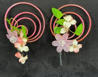 Vintage Japanese Kanzashi Hair Pin Pair Set Kimono Hair Accessories Traditional Hair Ornament - Candy Blooms