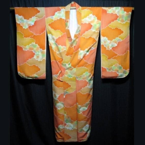 Vintage Japanese Furisode Kimono Robe Silk Woman'… - image 2