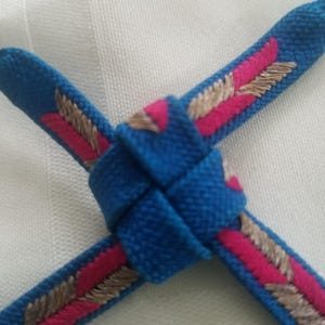 Haori Himo Vintage Japanese Kimono Jacket Cording Ties Closure Woven Kumihimo - Bright Blue