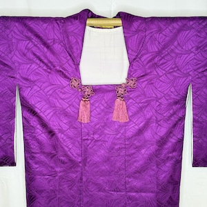 Vintage Japanese Michiyuki Jacket Kimono Coat Woman's - Imperial Plum