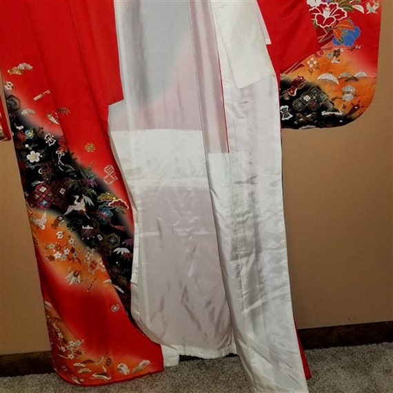 Vintage Japanese Wedding Kimono Kakeshita Formal … - image 8