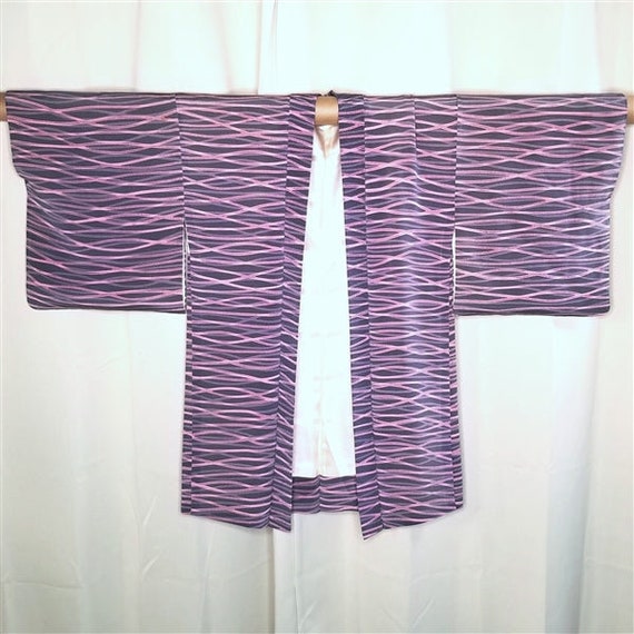Retro Vintage Japanese Silk Kimono Jacket Haori S… - image 4