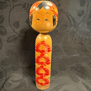 Vintage Japanese Kokeshi Doll Toy Traditional Style Folk Art Collectible from Japan Wooden - Katsuichi