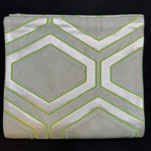 Vintage Japanese Obi Kimono Belt Fukuro Style Silk Sash - Slice of Lime