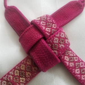 Haori Himo Vintage Japanese Kimono Jacket Cording Ties Closure Woven Kumihimo - Woven Diamonds