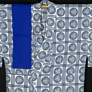 Vintage Japanese Yukata Kimono Robe Man&#39;s Casual Summer Kimono with Sash Authentic Traditional Clothing - 1st