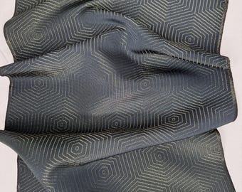 Vintage Japanese Kimono Fabric Yardage Silk Upcycle Repurposed - Twilight Gold