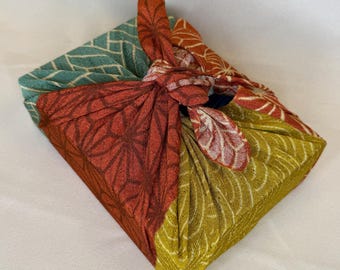 Tecido Furoshiki japonês vintage para embrulhar presentes, tamanho pequeno - Quarteto de motivos