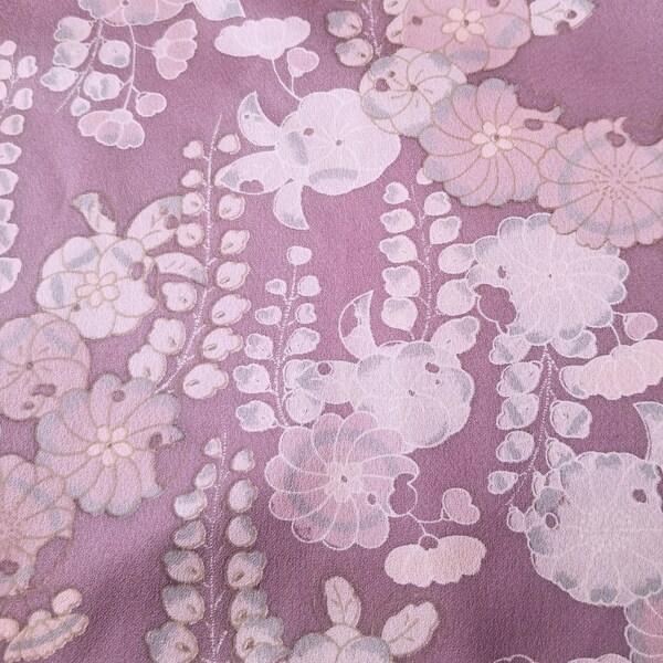 Vintage Japanese Kimono Fabric Yardage Upcycle Repurposed Silk - Jewel Tones
