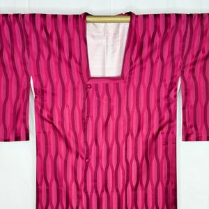 Vintage Japanese Michiyuki Jacket Kimono Coat Woman&#39;s - Pink Rhythm