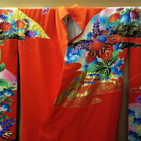 Vintage Japanese Wedding Kimono Kakeshita Formal … - image 6